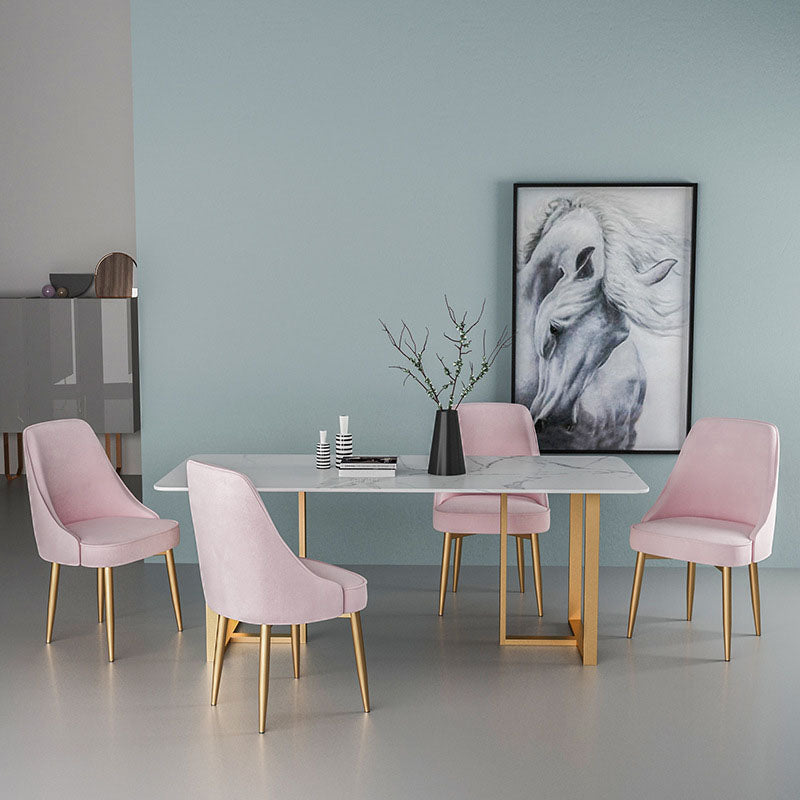 Modern Dining Set with Velvet Chairs 1/4/5/7 Pieces Dinette Set