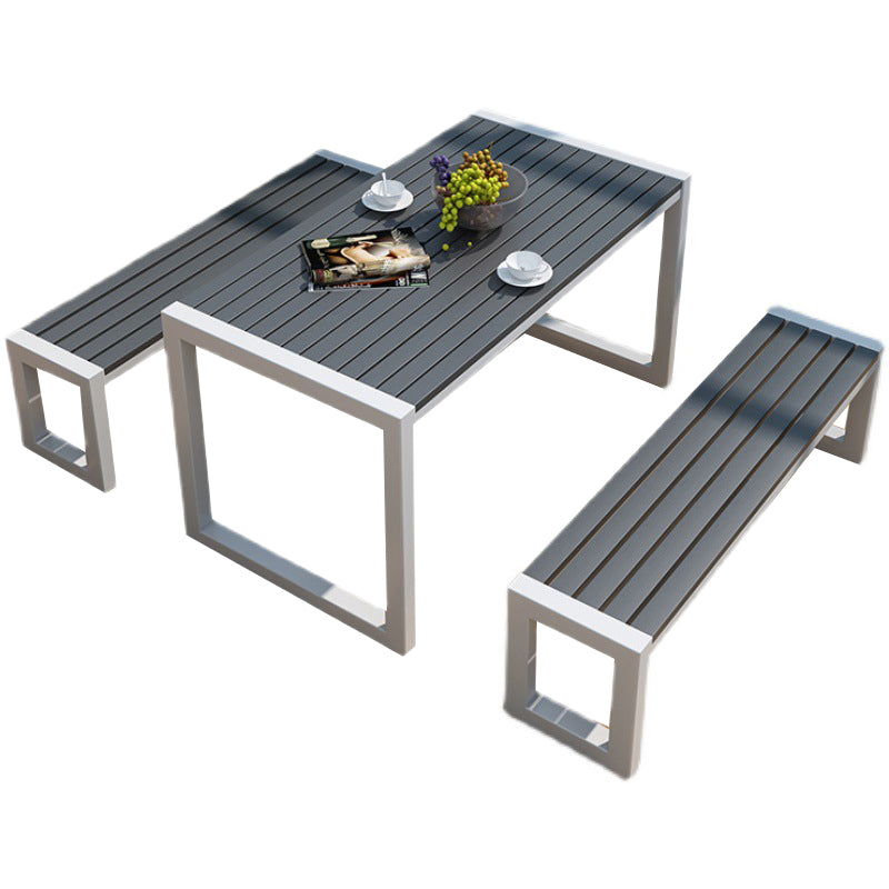 Contemporary Rectangular Picnic Table 1/3 Piece Reclaimed Wood Dining Picnic Table