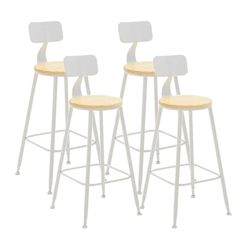 Contemporary Style Counter Stool Bar-height Bar Stool with Metal Base
