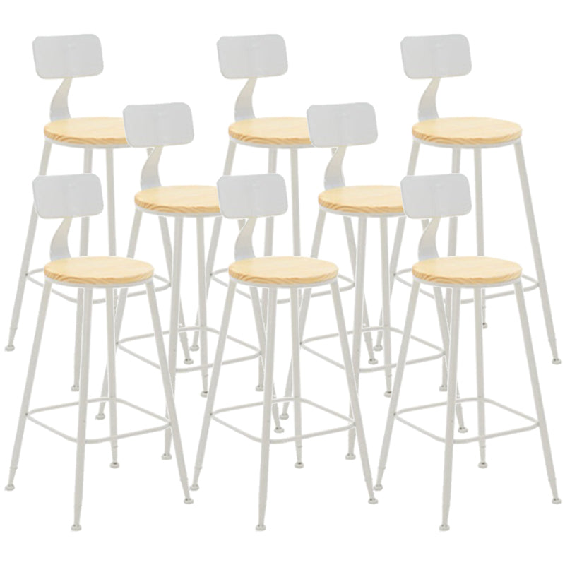 Contemporary Style Counter Stool Bar-height Bar Stool with Metal Base