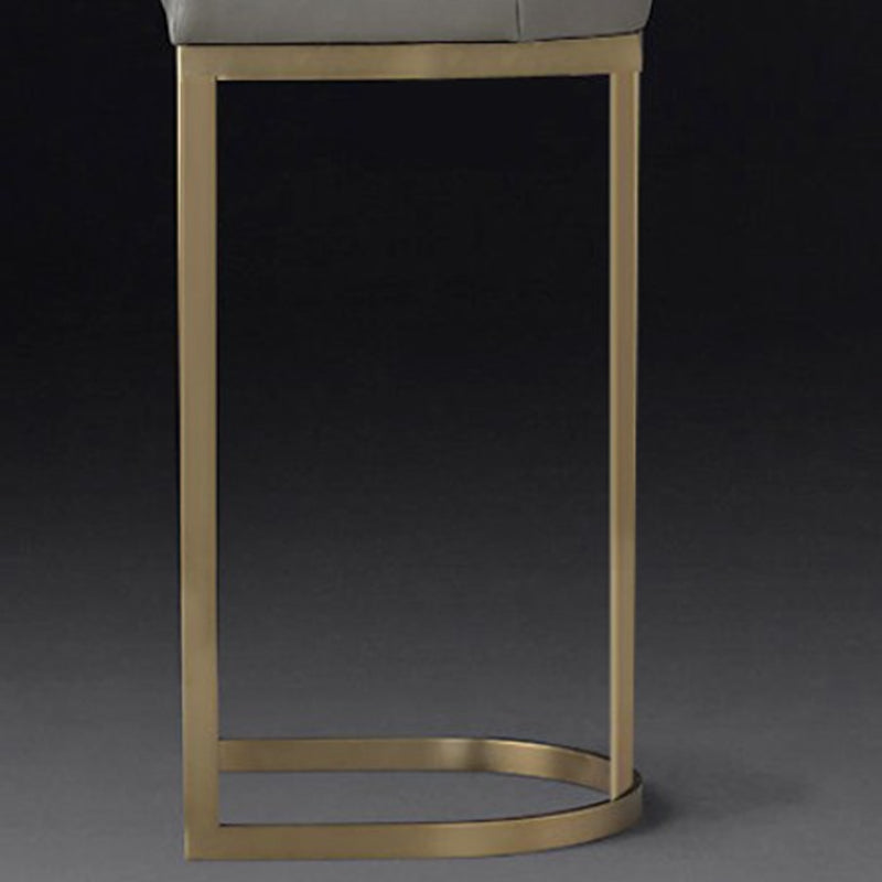 Contemporary Style Counter Stool Bar-height Bar Stool with Metal Base