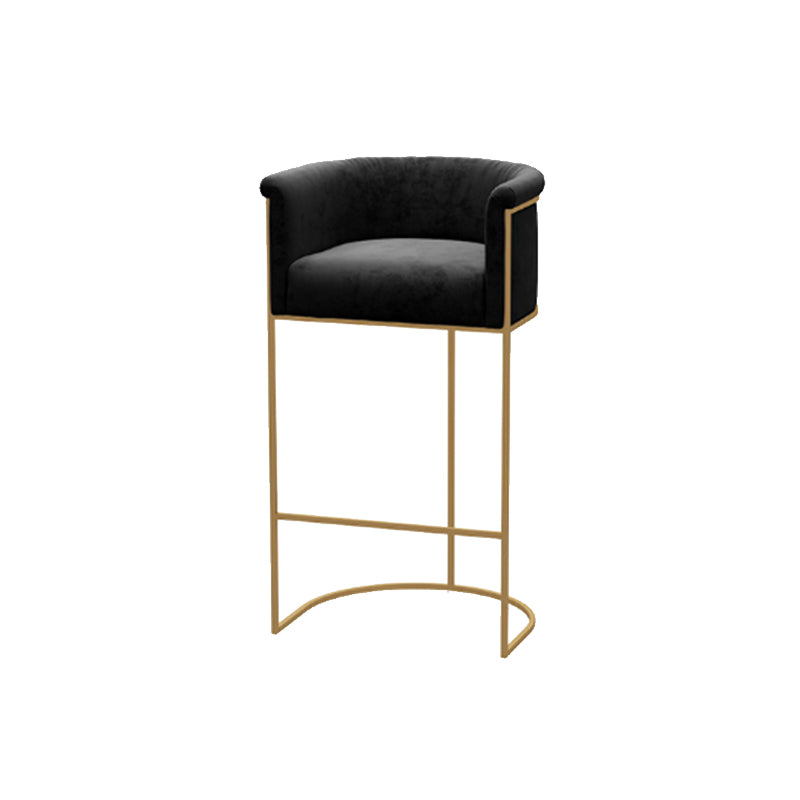 Scandinavian Style Counter Stool Upholstered Armed Bar Stool with Footrest