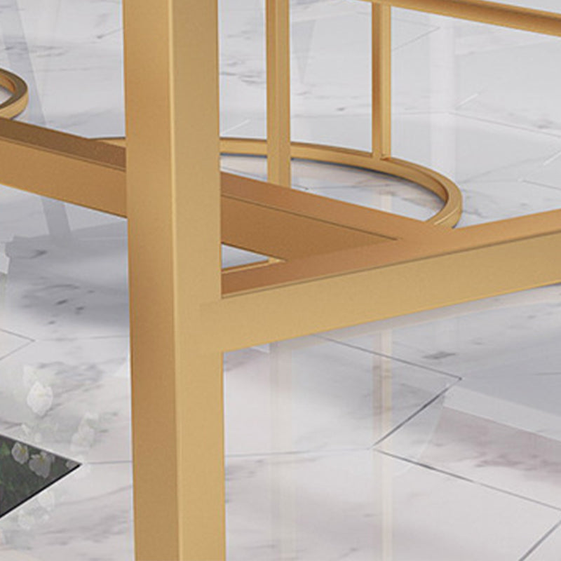 Scandinavian Style Counter Stool Upholstered Armed Bar Stool with Footrest