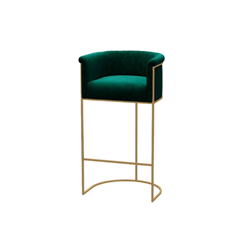 Scandinavian Style Counter Stool Upholstered Armed Bar Stool with Footrest