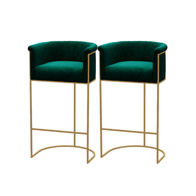 Scandinavian Style Counter Stool Upholstered Armed Bar Stool with Footrest