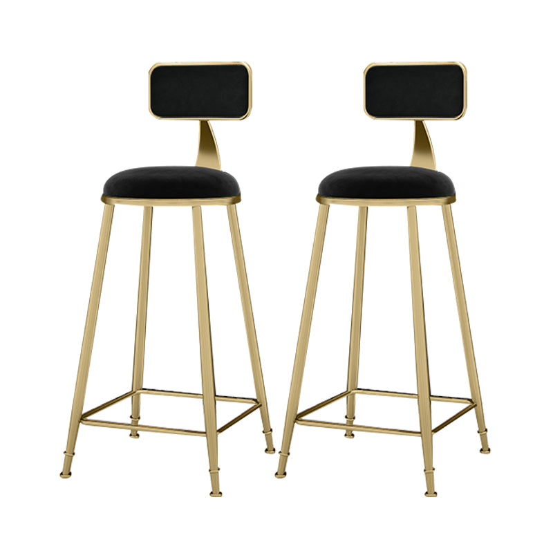 Scandinavian Armless Metal Frame Bar Stool Low Back Upholstered Bar Stool