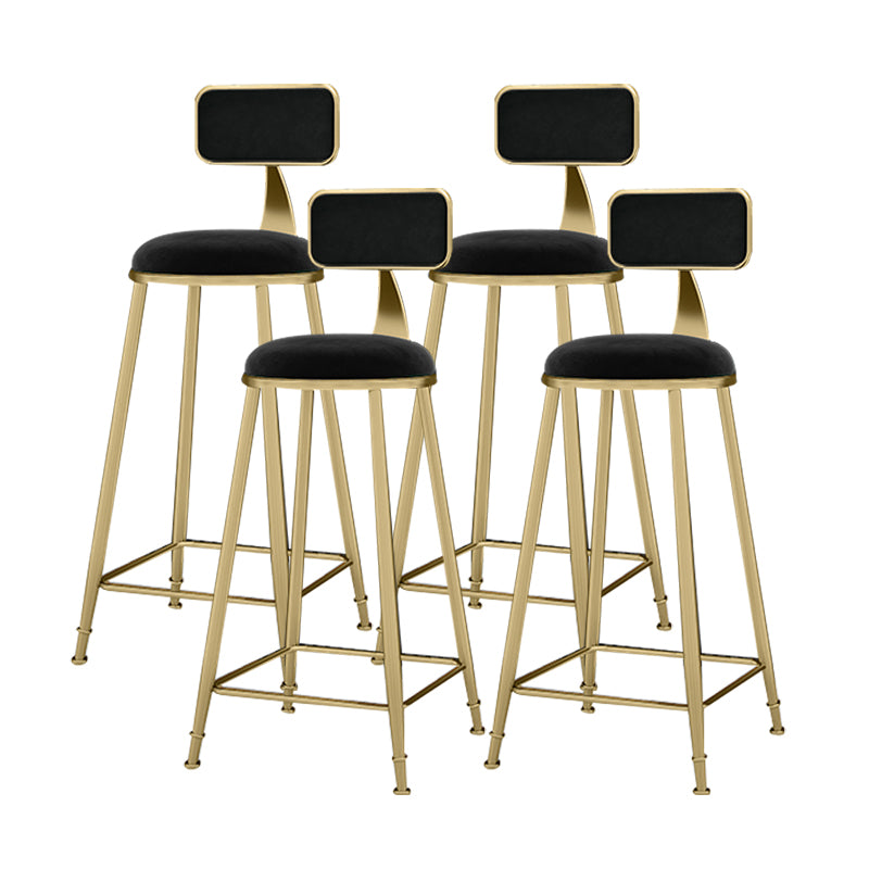 Scandinavian Armless Metal Frame Bar Stool Low Back Upholstered Bar Stool