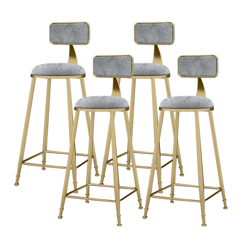 Scandinavian Armless Metal Frame Bar Stool Low Back Upholstered Bar Stool