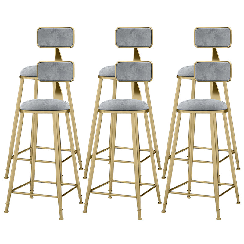 Scandinavian Armless Metal Frame Bar Stool Low Back Upholstered Bar Stool