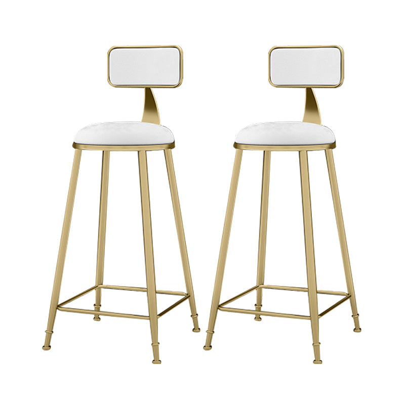 Scandinavian Armless Metal Frame Bar Stool Low Back Upholstered Bar Stool