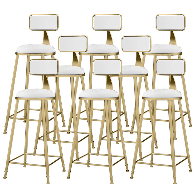 Scandinavian Armless Metal Frame Bar Stool Low Back Upholstered Bar Stool