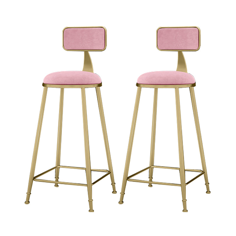 Scandinavian Armless Metal Frame Bar Stool Low Back Upholstered Bar Stool