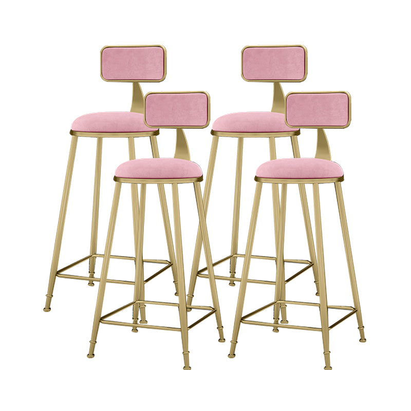 Scandinavian Armless Metal Frame Bar Stool Low Back Upholstered Bar Stool