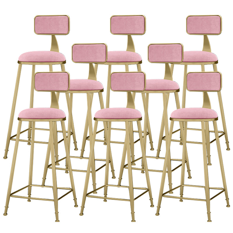 Scandinavian Armless Metal Frame Bar Stool Low Back Upholstered Bar Stool