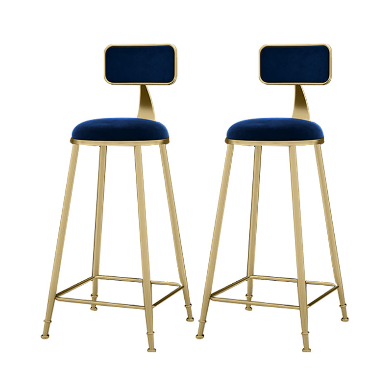 Scandinavian Armless Metal Frame Bar Stool Low Back Upholstered Bar Stool