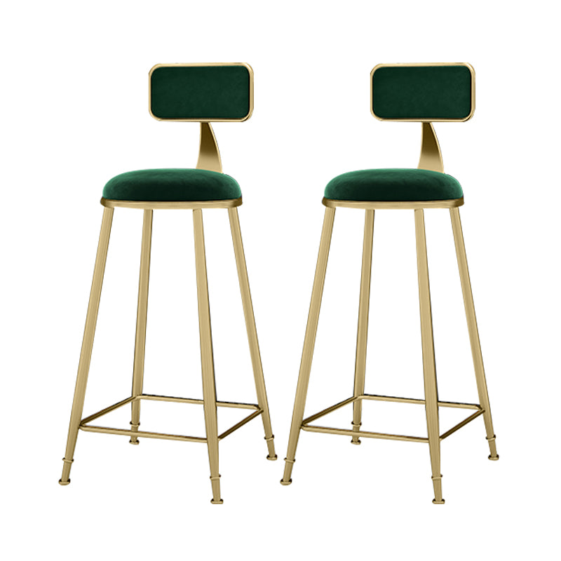 Scandinavian Armless Metal Frame Bar Stool Low Back Upholstered Bar Stool
