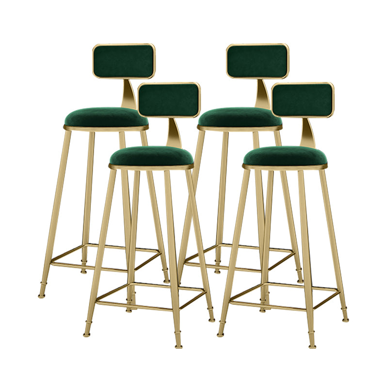 Scandinavian Armless Metal Frame Bar Stool Low Back Upholstered Bar Stool