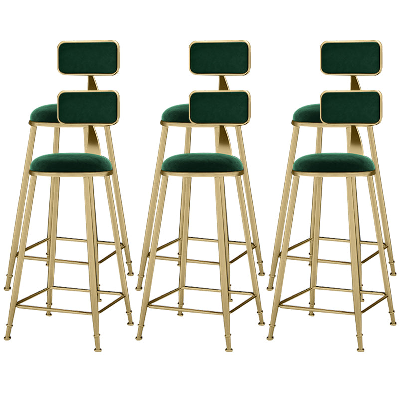 Scandinavian Armless Metal Frame Bar Stool Low Back Upholstered Bar Stool