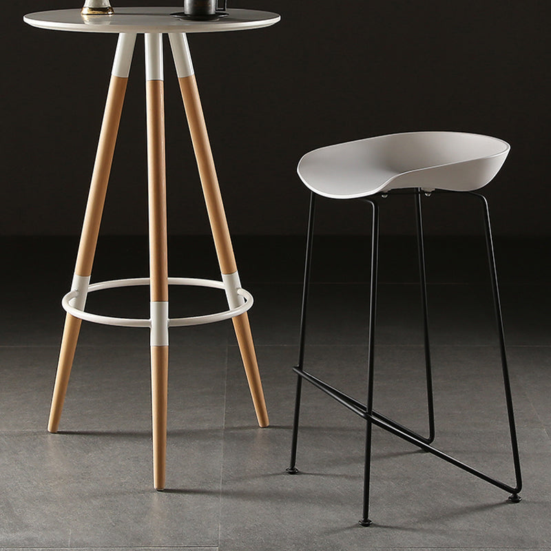 Armless Plastic Counter Height Bar Stool Indoor Modern Stool for Living Room