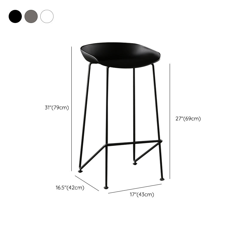 Armless Plastic Counter Height Bar Stool Indoor Modern Stool for Living Room