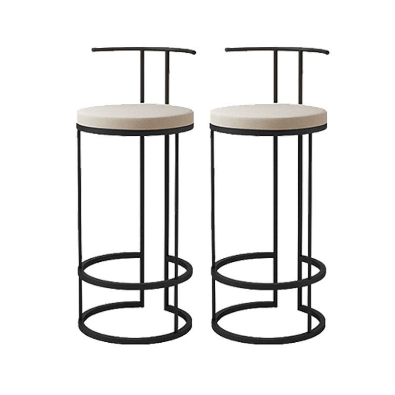 Contemporary Upholstered Counter Stool Bar-height Bar Stool with Metal Base