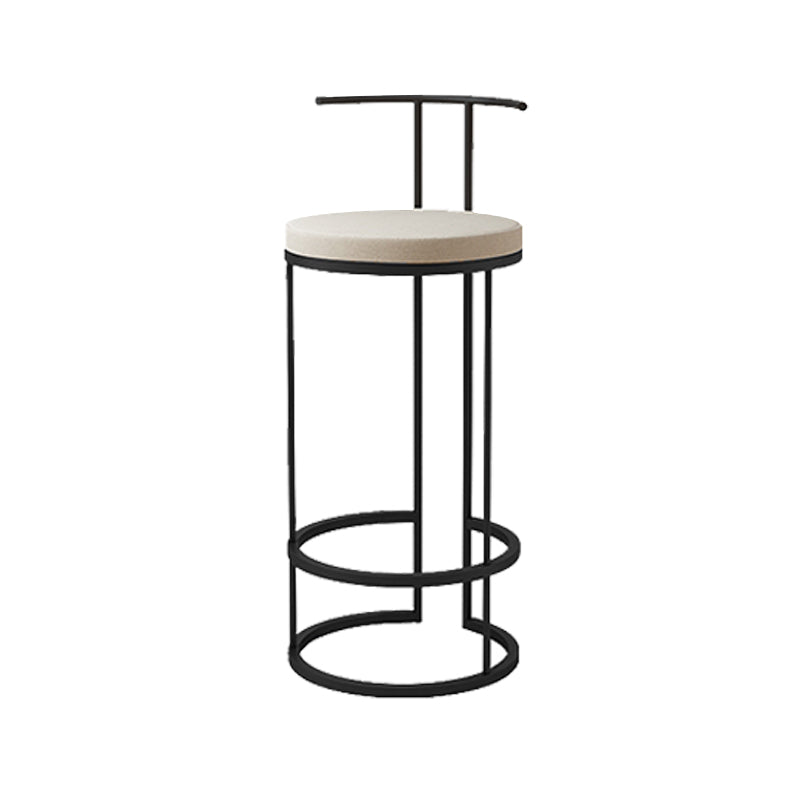 Contemporary Upholstered Counter Stool Bar-height Bar Stool with Metal Base