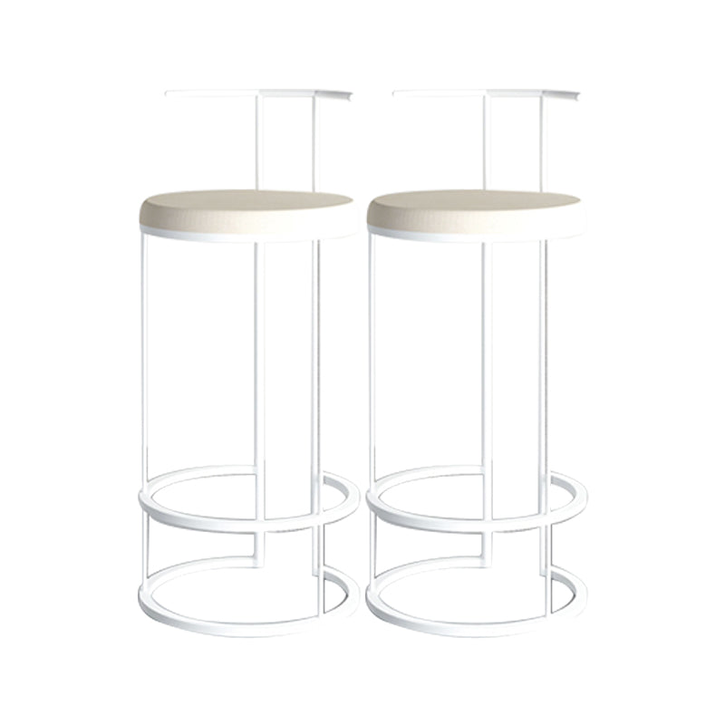 Contemporary Upholstered Counter Stool Bar-height Bar Stool with Metal Base