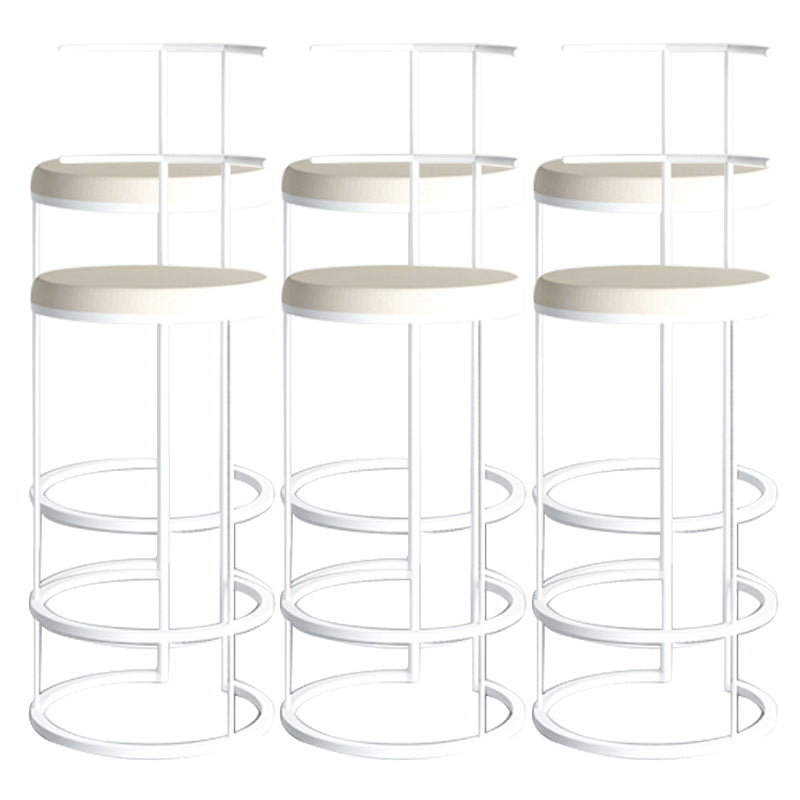 Contemporary Upholstered Counter Stool Bar-height Bar Stool with Metal Base