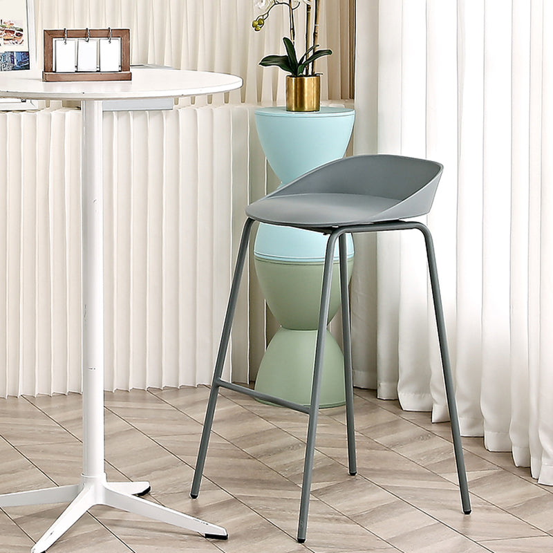 Indoor Plastic and Metal Bar Stool Modern Low Back Armless Bar Stool