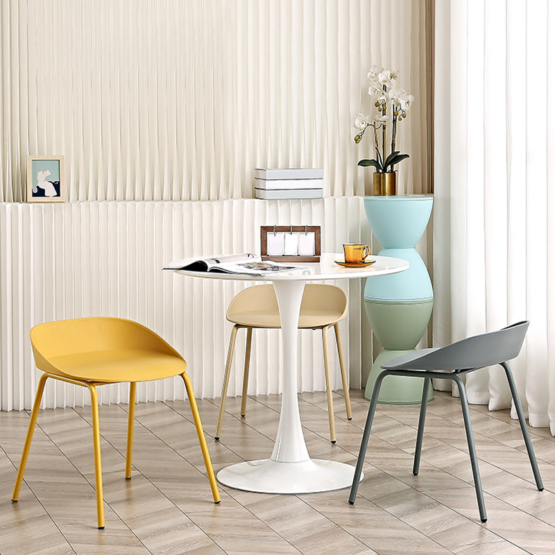 Indoor Plastic and Metal Bar Stool Modern Low Back Armless Bar Stool