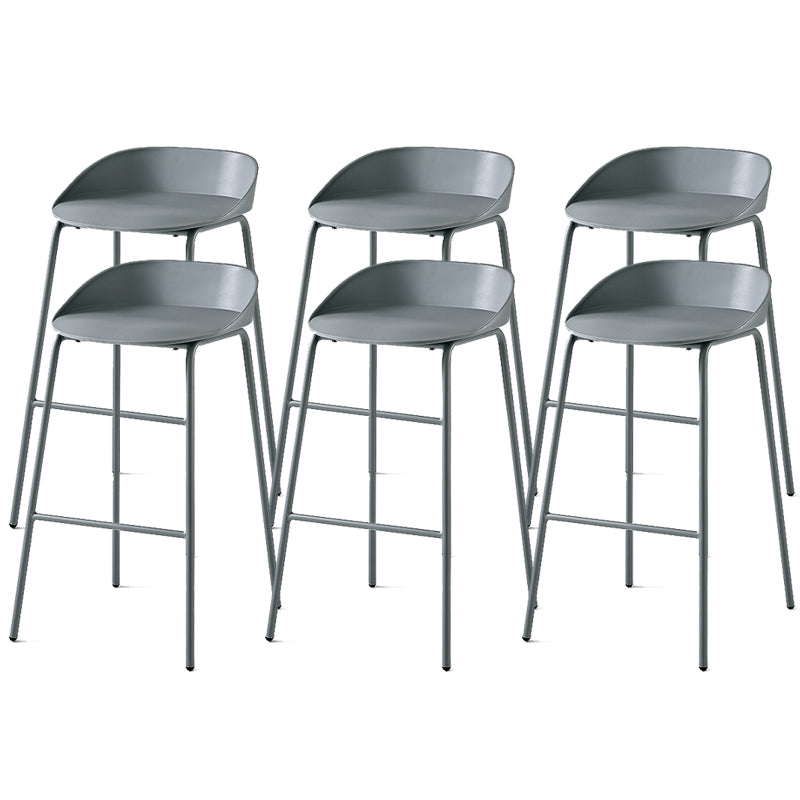 Indoor Plastic and Metal Bar Stool Modern Low Back Armless Bar Stool