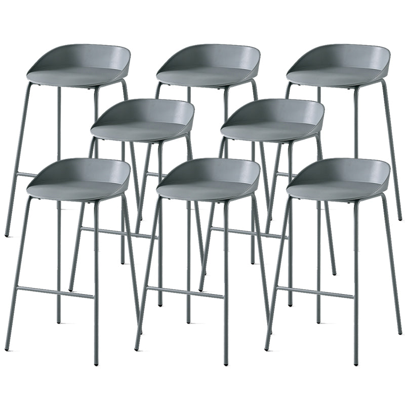 Indoor Plastic and Metal Bar Stool Modern Low Back Armless Bar Stool