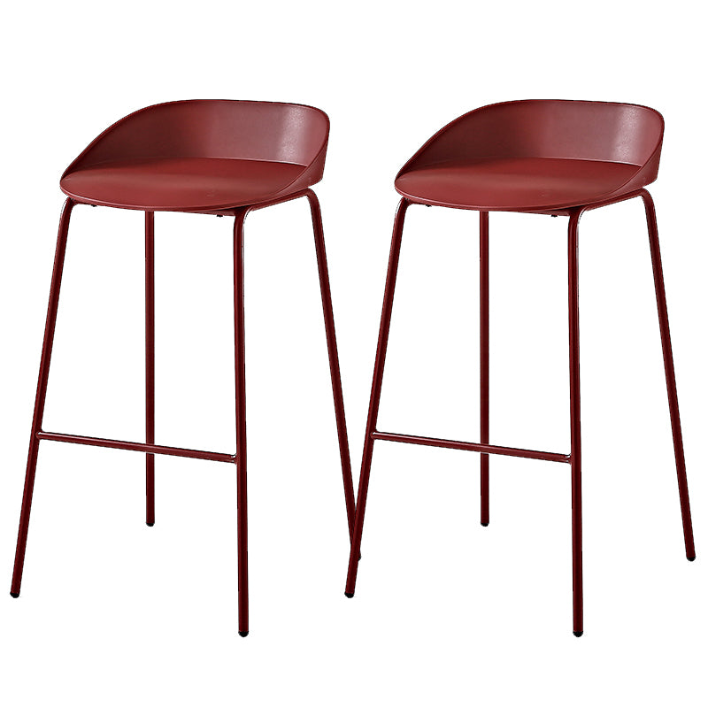 Indoor Plastic and Metal Bar Stool Modern Low Back Armless Bar Stool