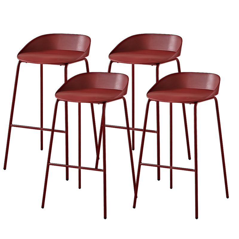 Indoor Plastic and Metal Bar Stool Modern Low Back Armless Bar Stool