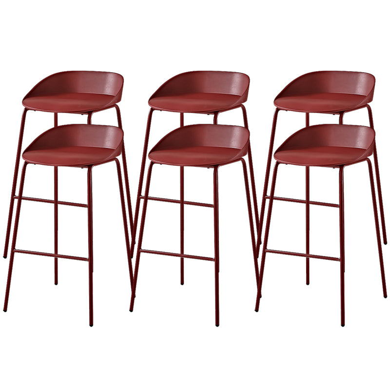 Indoor Plastic and Metal Bar Stool Modern Low Back Armless Bar Stool