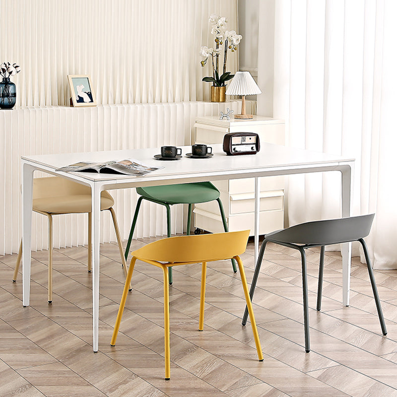 Indoor Plastic and Metal Bar Stool Modern Low Back Armless Bar Stool