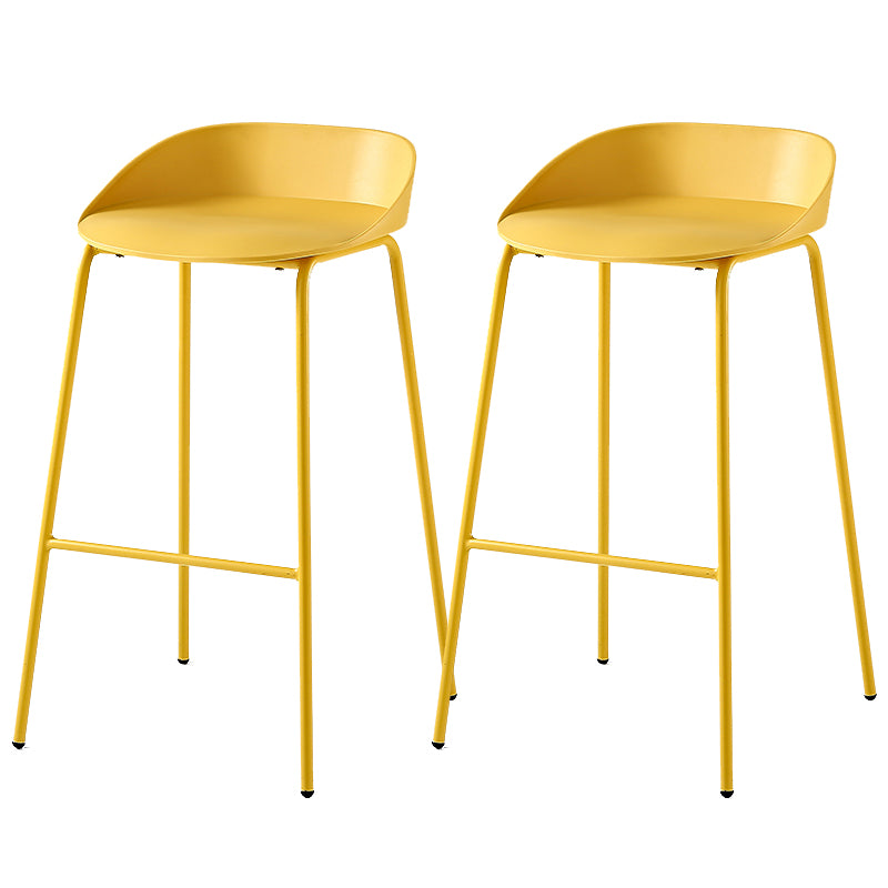 Indoor Plastic and Metal Bar Stool Modern Low Back Armless Bar Stool