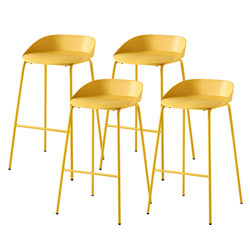 Indoor Plastic and Metal Bar Stool Modern Low Back Armless Bar Stool