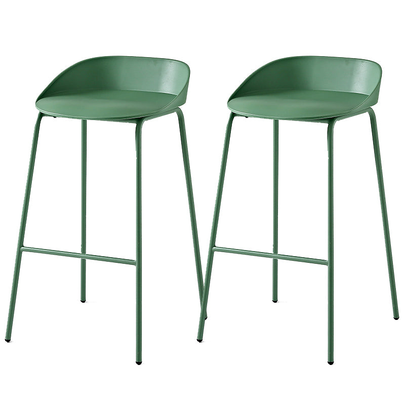 Indoor Plastic and Metal Bar Stool Modern Low Back Armless Bar Stool