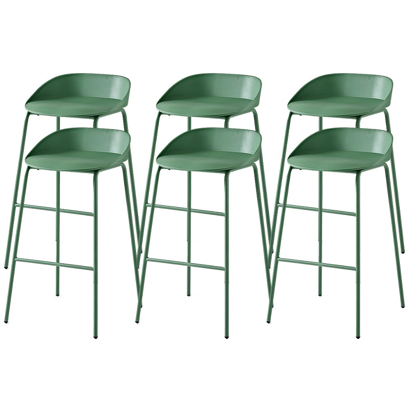 Indoor Plastic and Metal Bar Stool Modern Low Back Armless Bar Stool
