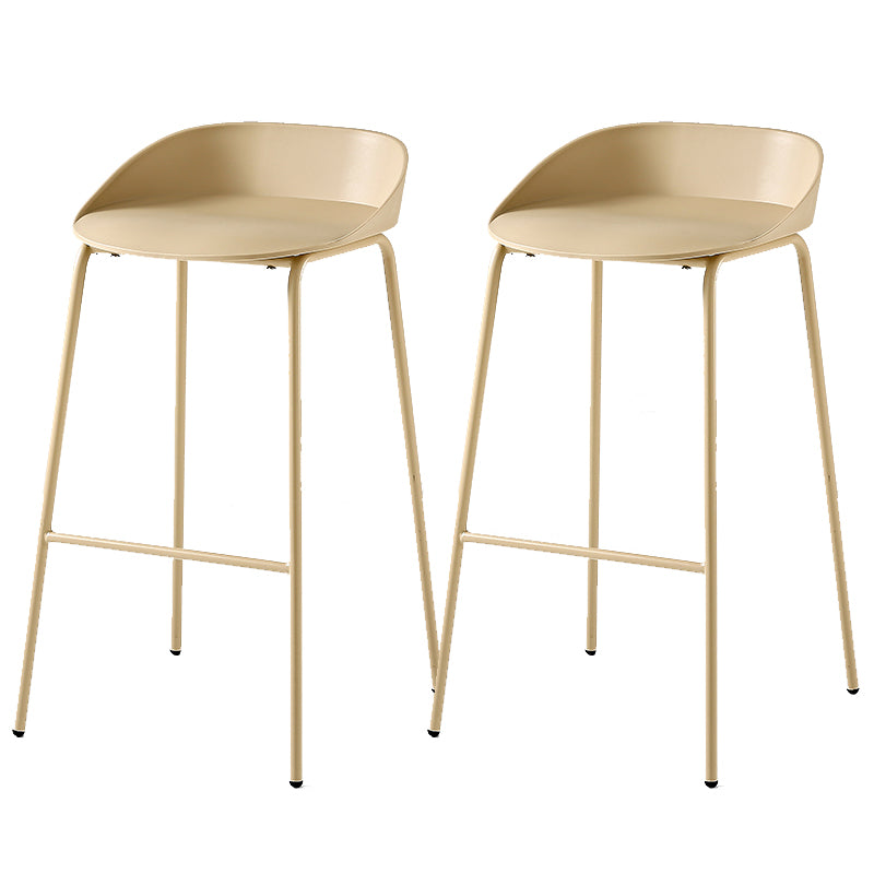 Indoor Plastic and Metal Bar Stool Modern Low Back Armless Bar Stool