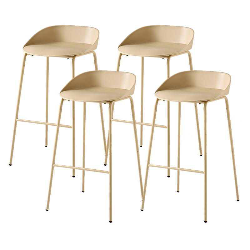Indoor Plastic and Metal Bar Stool Modern Low Back Armless Bar Stool