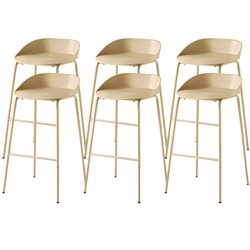 Indoor Plastic and Metal Bar Stool Modern Low Back Armless Bar Stool