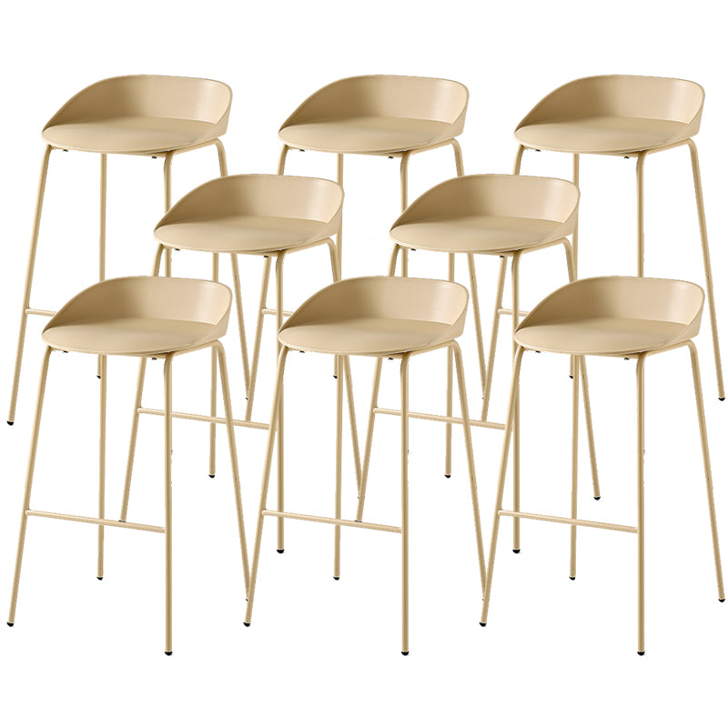 Indoor Plastic and Metal Bar Stool Modern Low Back Armless Bar Stool