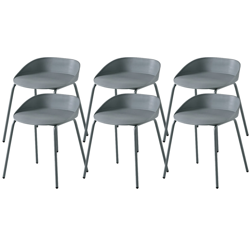Indoor Plastic and Metal Bar Stool Modern Low Back Armless Bar Stool