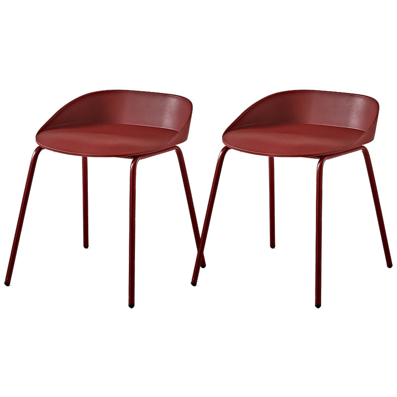Indoor Plastic and Metal Bar Stool Modern Low Back Armless Bar Stool