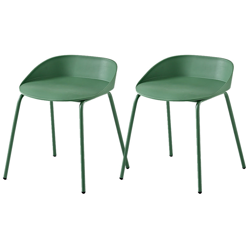 Indoor Plastic and Metal Bar Stool Modern Low Back Armless Bar Stool