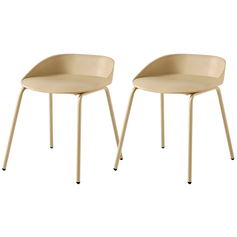 Indoor Plastic and Metal Bar Stool Modern Low Back Armless Bar Stool