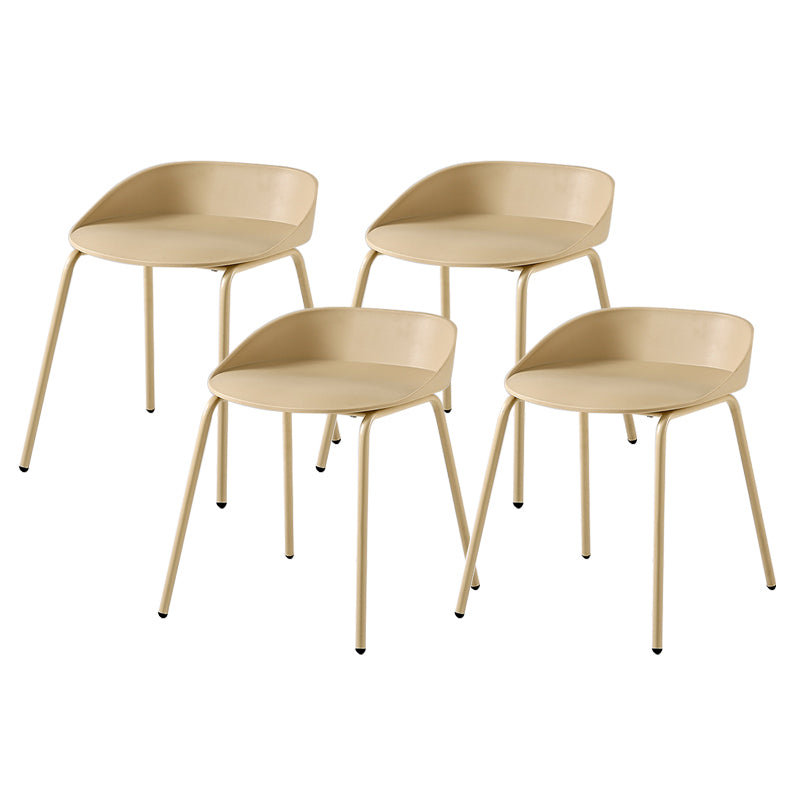 Indoor Plastic and Metal Bar Stool Modern Low Back Armless Bar Stool