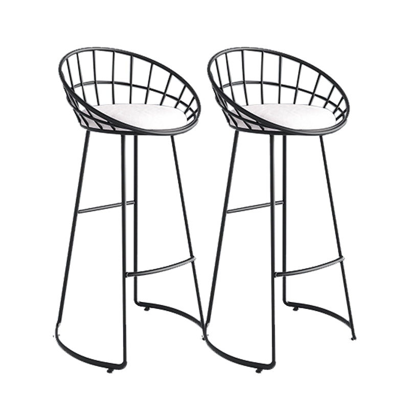 Modern Upholstered Counter Stool Bar-height Low Back Bar Stool with Footrest